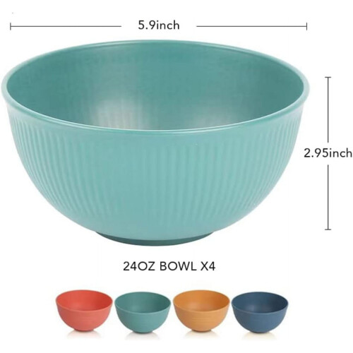 MGEZCOO Plastic Bowls Microwave Safe BPA Free 4 Pack 2