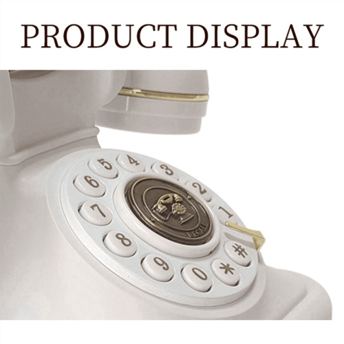 Vintage Rotary Landline Telephone White Wired 2