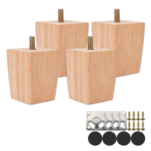 Pcapzz wooden sofa legs walnut square 4 pcs 1