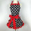 Retro polka dot apron with ruffle and pockets, adjustable 2