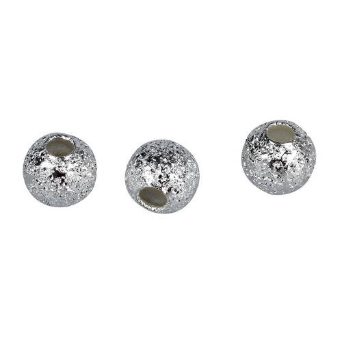 Silver Plated Sparkle Round Beads 4mm (50) 1