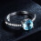 Pink rhinestone thin wedding ring square cubic zirconia 4