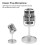 Retro Microphone Prop Silver Vintage Style with Stand 5