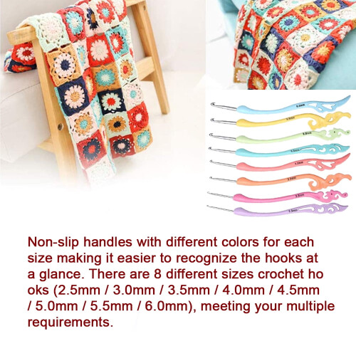 LNKOO crochet hooks ergonomic handles 8 pcs 1