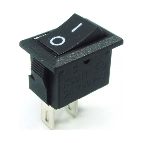Interrupteur à bascule marche/arrêt 12 V CC, noir, lot de 2 1