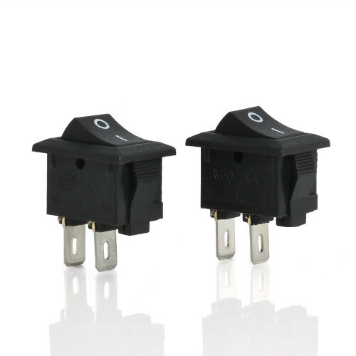 Interrupteur à bascule marche/arrêt 12 V CC, noir, lot de 2 2