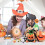 Halloween candy bags pumpkin pattern drawstring reusable 6