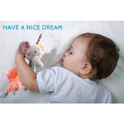HeeHom baby security blanket soft elephant plush 12x12 inch 1