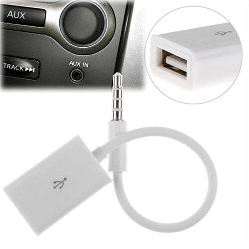 Audio Jack til USB-konverter 3,5 mm hvid adapter 2-pak 1