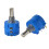 Potentiomètre rotatif à résistance variable bleu 10 tours 1/4 2