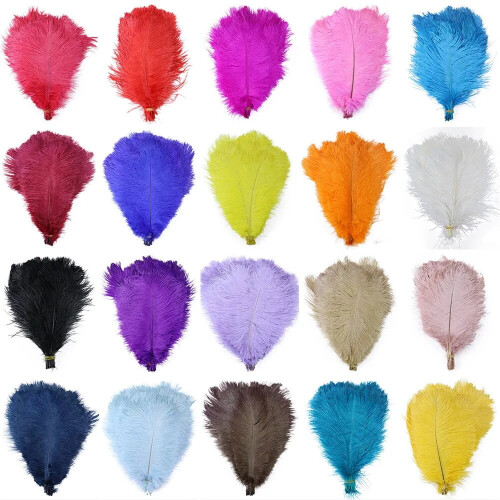 Dyed Ostrich Feathers 15-20 cm 1/10/20 pcs 1