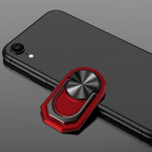 (red) 360 Rotation Universal Finger Ring Kickstand Cell Phone Ring Holder Stand Metal Phone Grip for Magnetic Car Mount