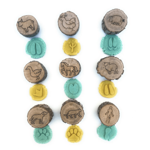 Dyrespor-stempler i tre, 9 deler 2