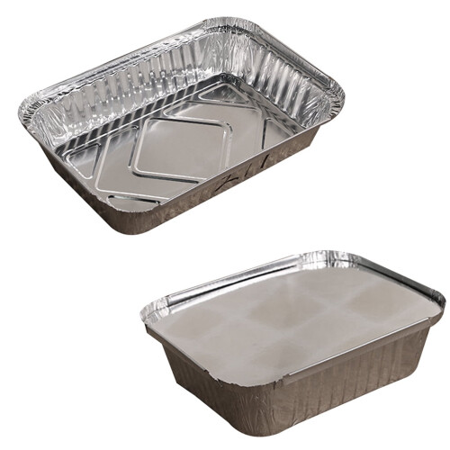 Aluminiumfolien-Dampfgarbehälter mit Deckel, 10 Stück 1