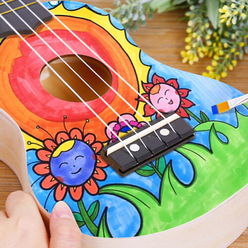 Kit de ukulele faça você mesmo de madeira de 21 polegadas 2