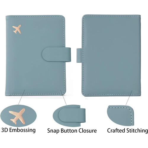 Passport Holder with RFID Blocking and Card Slots Moss Green 2