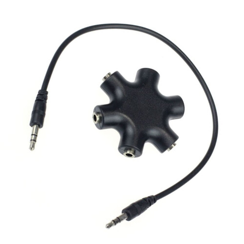 Stereo Audio Splitter Jack 3.5mm Snowflake Shape 5-Way 2