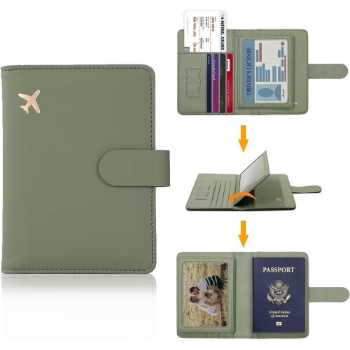 Passport Holder RFID Blocking Moss Green 1