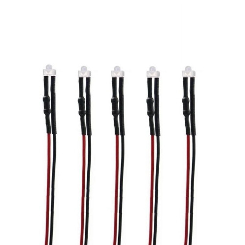 Lâmpada LED com PCB transparente pré-cabeada, 1,8 mm, redonda, 5 V-12 V CC 1