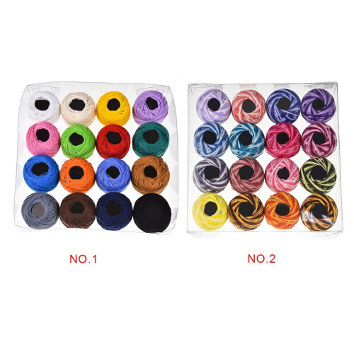 Crochet cotton yarn balls 16 colors 1