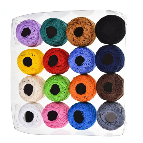 Crochet cotton yarn balls 16 colors 2