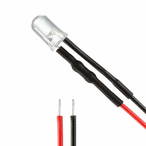 Indicatore luminoso a LED rotondo trasparente, 5V-12V CC 2