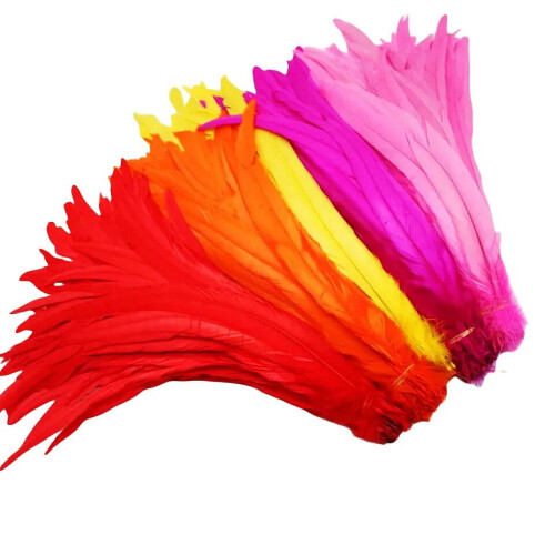 Naturlige hanehalefjer sorte 25-30 cm 50 stk 1