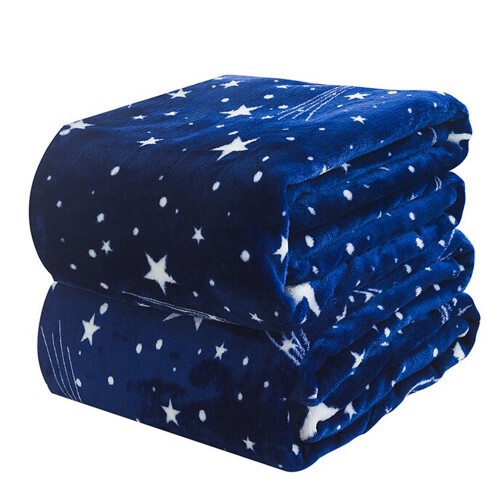 Κουβέρτα Φανέλας με Κινούμενα Σχέδια Blue Stars 50x60 ίντσες 2