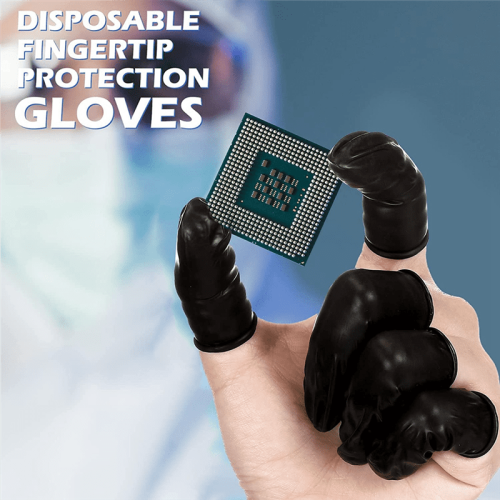 Latex-Fingerlinge, schwarz, antistatisch, 800 Stück 2