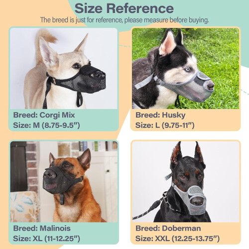 Dog Muzzle Mesh Front-Opening for Small to Large Dogs 2