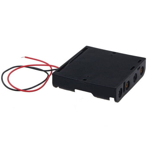 Portabatterie per 4 batterie AA con clip a molla 2