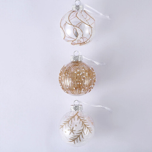 Christmas ornaments set silver shatterproof balls 9 pcs 2
