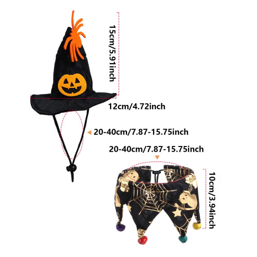 Pet Cape with Witch Pumpkin Hat for Dog and Cat 1