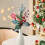 Christmas green rattan branches with cones, wall decor 5