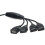 USB splitter hub 1-4 ports flexible black cable 8