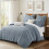 Conjunto de fronhas Levtex Home Mills Waffle Euro na cor azul ardósia, 66 x 66 cm (26 x 26 polegadas). 3
