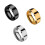 Men's stainless steel wedding band ring black gold silver 6