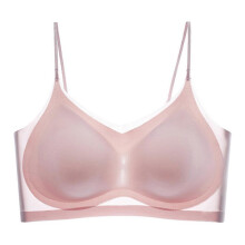 (XL, Pink) Summer Seamless Ultra Thin Plus Size Ice Silk Comfort Bra Lightweight Sports Bra