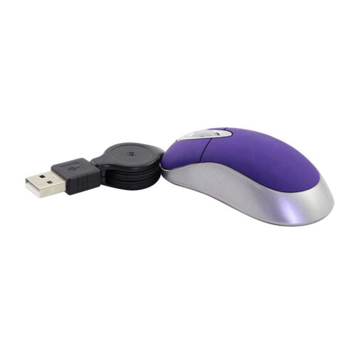 10X  USB Wired Mouse Retractable Tiny Small Mouse 1600 DPI Optical Compact Travel Mice 2