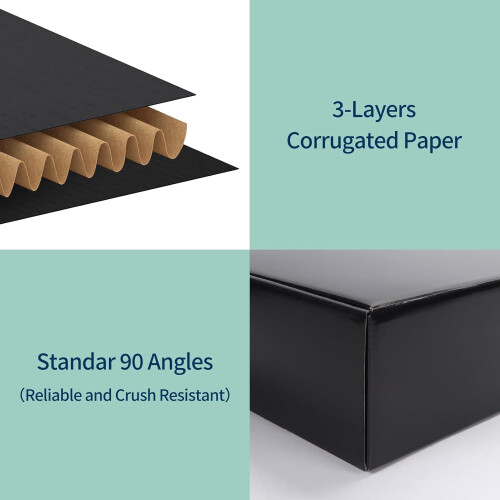 Black Shipping Boxes 12x9x4 inches 20 pack 2