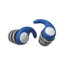 (blue) Silicone Noise Cancelling Earplugs Noise Filter Sleep Swimming Waterproof Three Layer Mute Earplugs