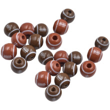 Wooden Football Beads for Jewelry Making 50 pcs