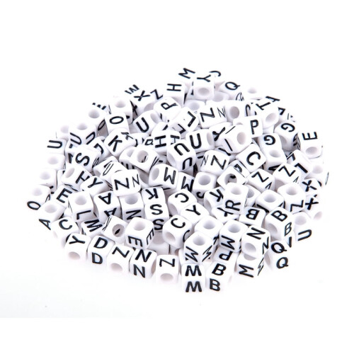 Plastic Alphabet Letter Cubes 0.24 inch 200 pcs