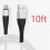 Nabíjecí kabel USB-C, opletený, 3 m, bílý, černý 2