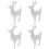 Mini deer figurines white plastic 4 pcs 14 cm 6