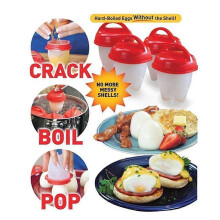 (4pcs) 4/6/8X Egg Boiler No Messy Shells Silicone Hard Boiled Egg Cooker Daily Use