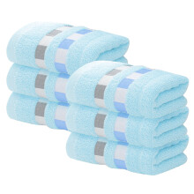 Bathroom Towel Set Soft Absorbent 6 pcs 3474 cm Light Blue