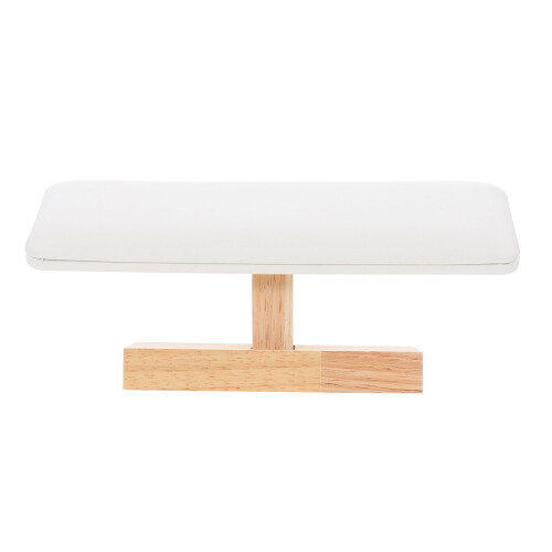 Wooden bracelet display stand with leather padding