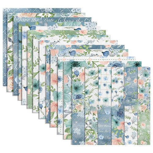 Cartolina floral aquarelada dupla face 12x12 polegadas 24 1