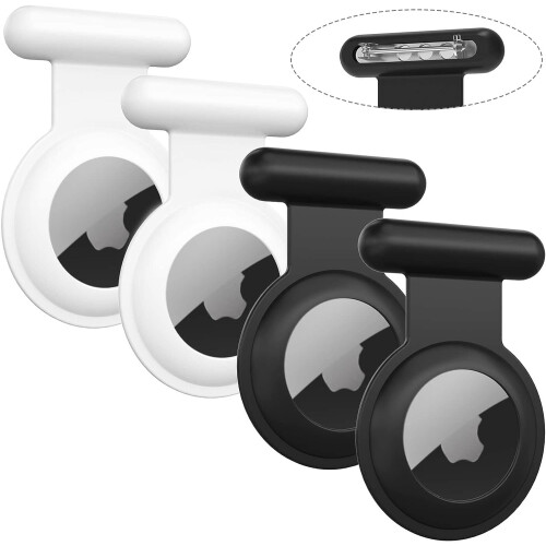AirTag Holder Silicone Case 4 Pack Black White